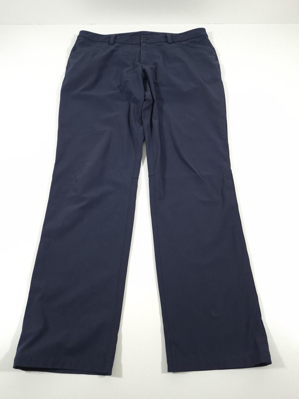 Lululemon ABC Pants Mens 36x33 Blue Chino Straight Casual Travel FLAW